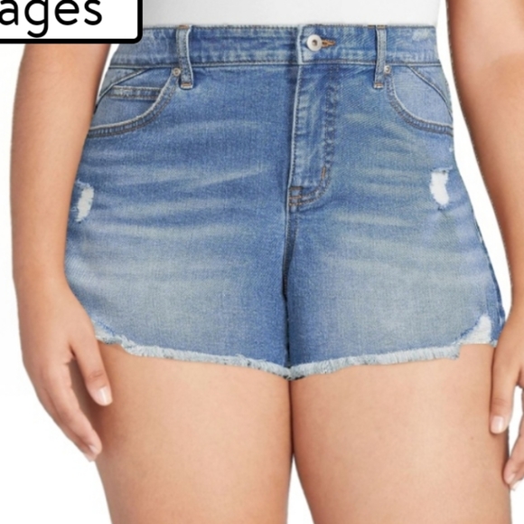 New Sofia Chi Hi-Rise Denim Shorts - Picture 2 of 8